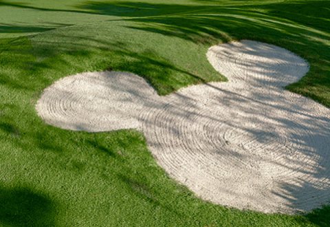 Mickey-Shaped Sand Bunker at Disney Golf Course