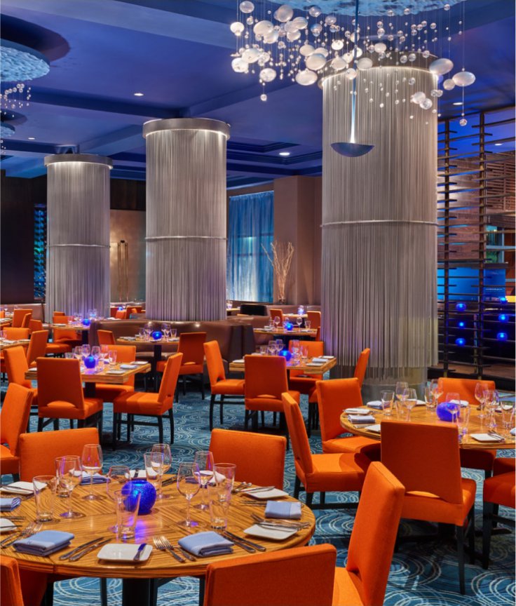 Bluezoo Dining Room with Tables and Chairs at the Walt Disney World Dolphin Resort