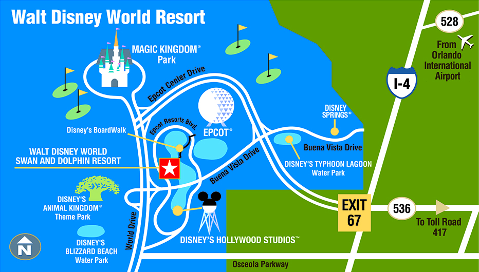 Map Of Hotels Near Disney World Location - Walt Disney World Swan And Dolphin