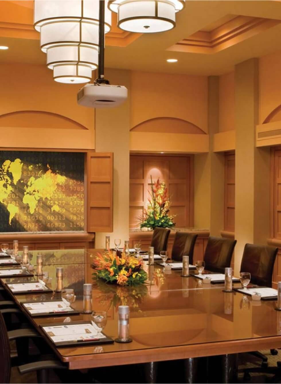 Boardroom with a Long Table and Chairs