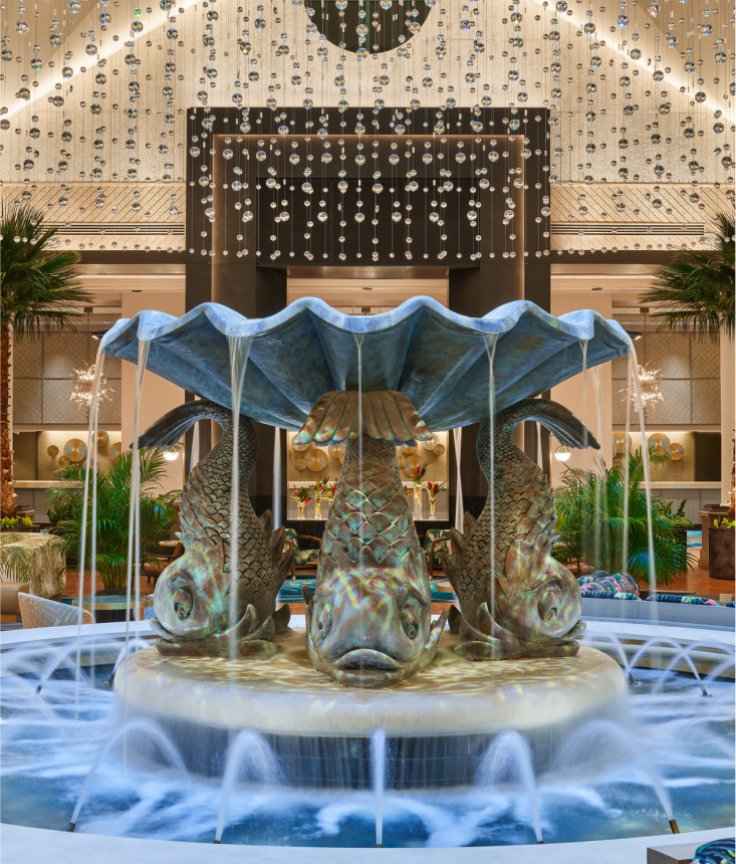 Fountain with Three Large Fishes at the Dolphin Lobby