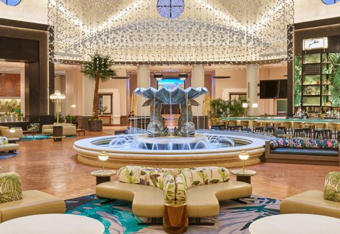 Dolphin Lobby with Fountain, Couches and Lounge