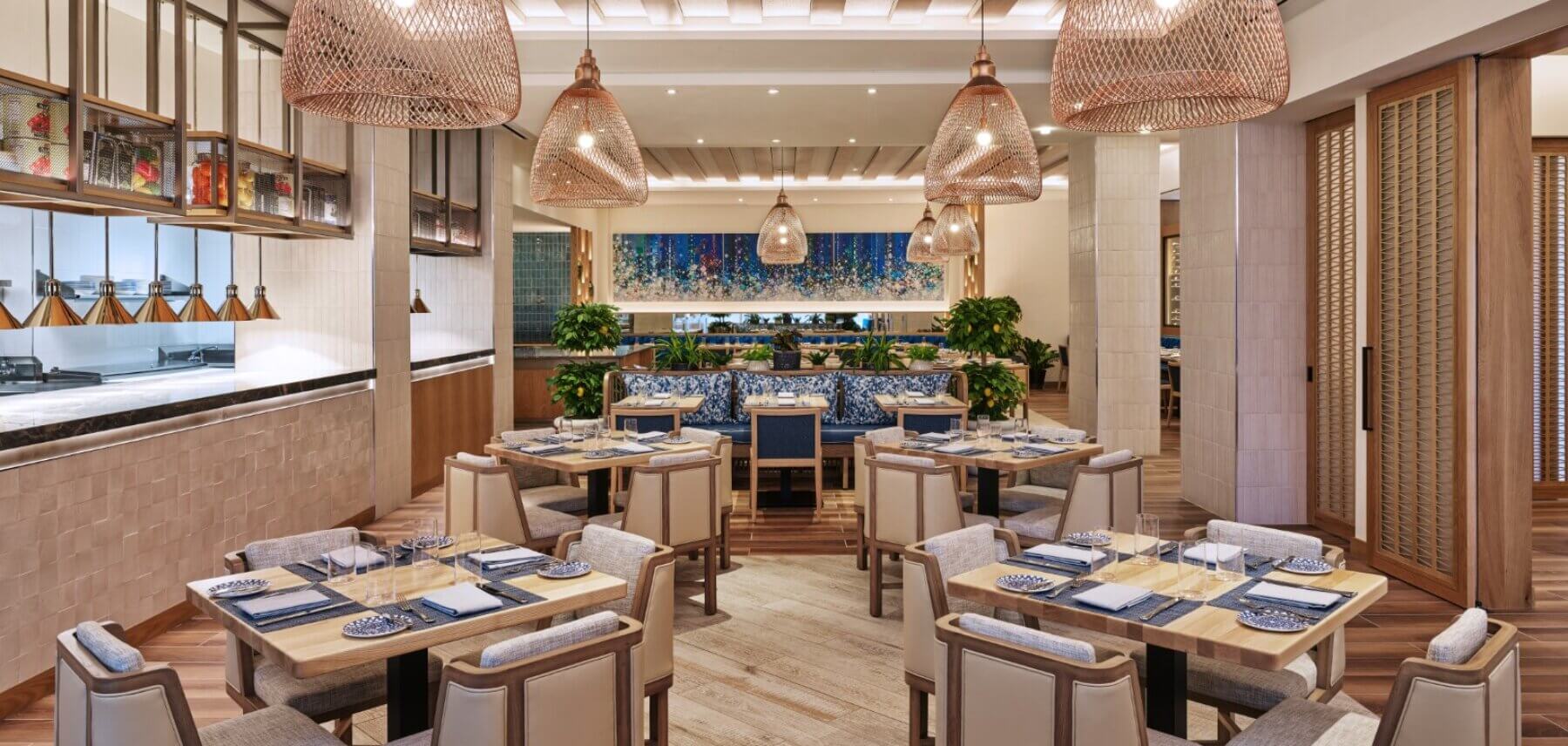 Amare Restaurant with Kitchen, Tables and Chairs