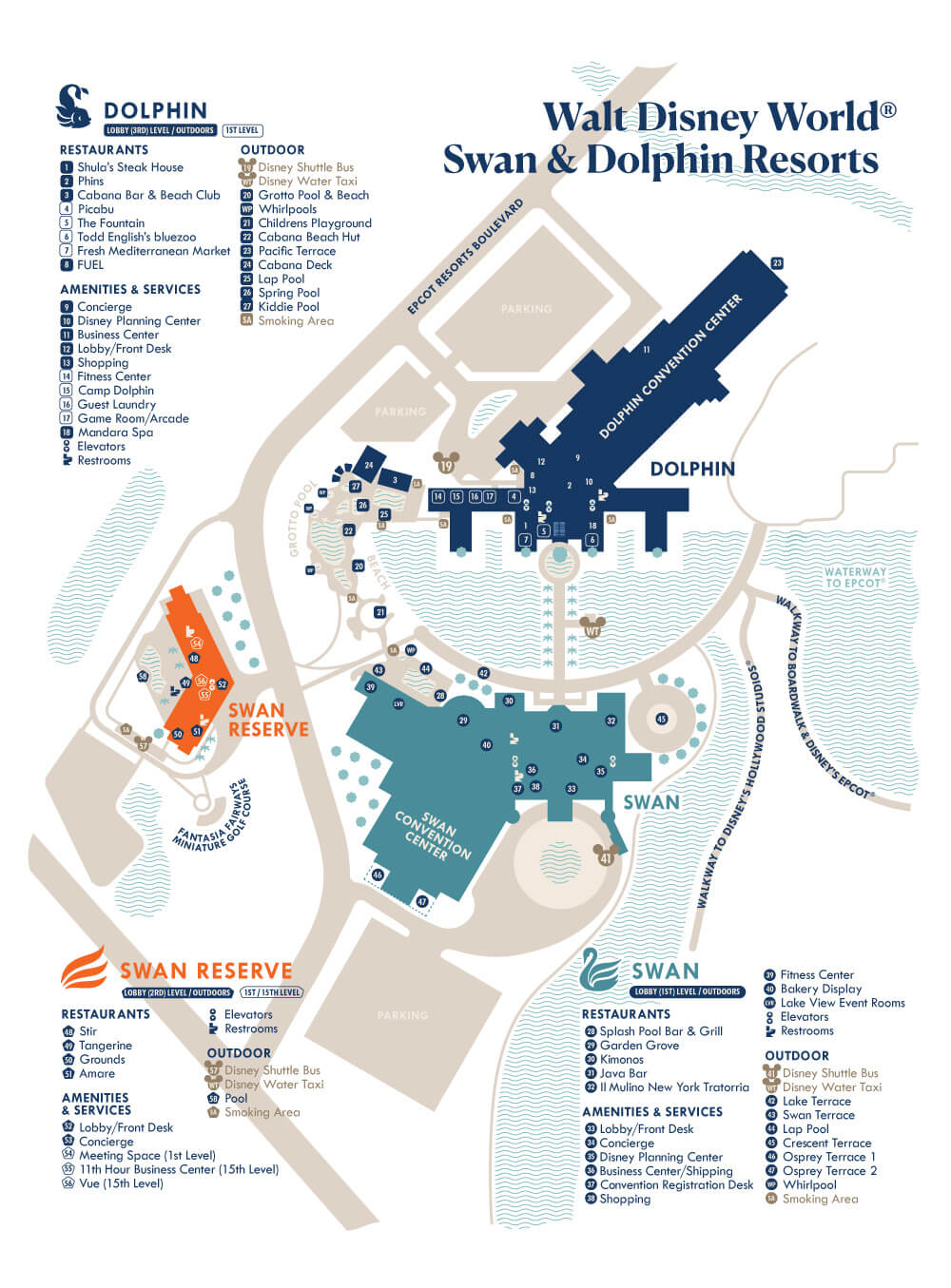 Maps Walt Disney World Swan And Dolphin