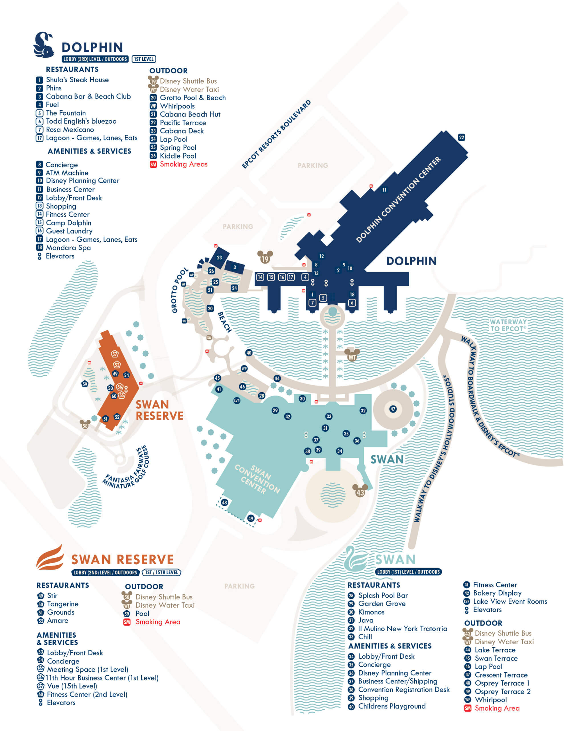 Property Map Showing All Three Resorts