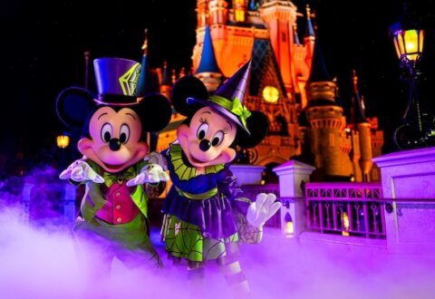 Mickey and Minnie in Halloween Costumes