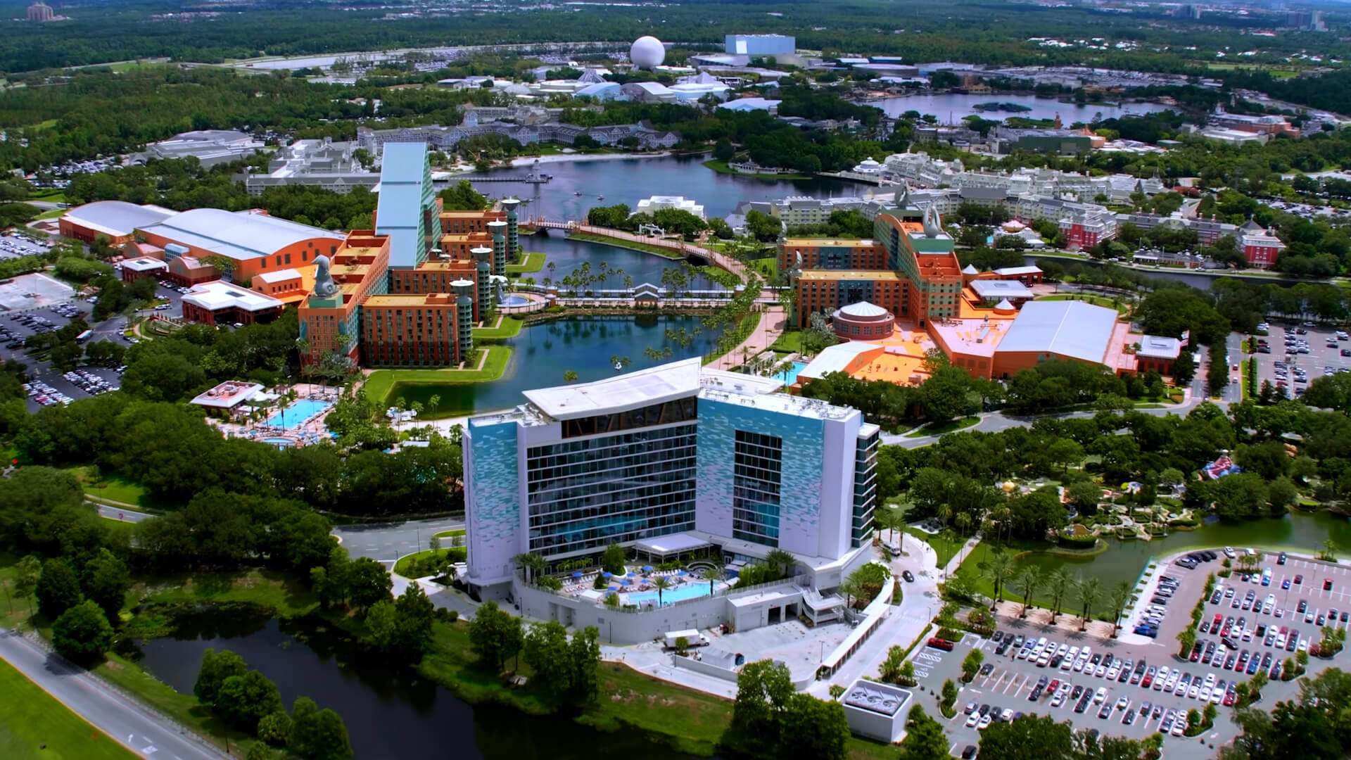 Aerial Photo of all three hotels.