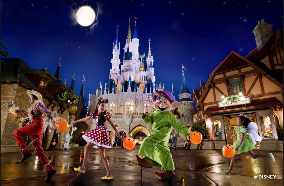 Dopy and children dressed for Halloween