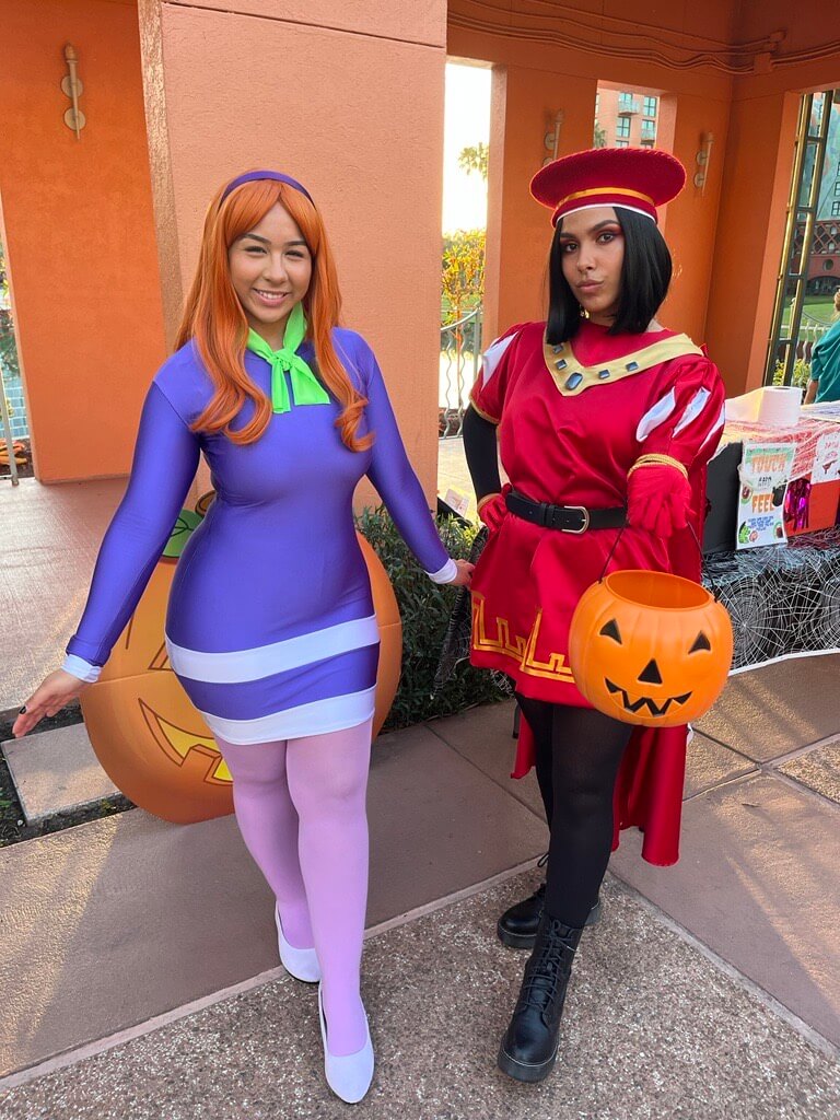 Girls in halloween costumes